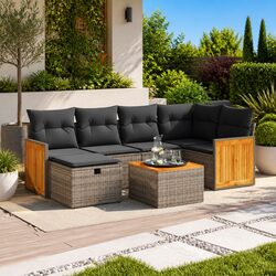Garden Sofa Set: 7-Piece Outdoor Furniture with Storage
