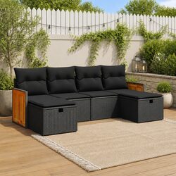 Enhance Your Outdoor Space with Black 6 Piece Sofa Set