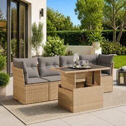 5-Piece Outdoor Sofa Set in Beige for Your Patio