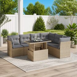 Beige 7-Piece Patio Furniture Sectional for Your Outdoors