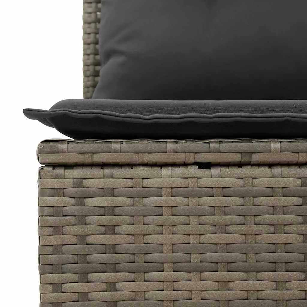 Garden Sofa Set 7 Piece Outdoor Patio Furniture Grey PE Rattan with Cushions and Adjustable Table
