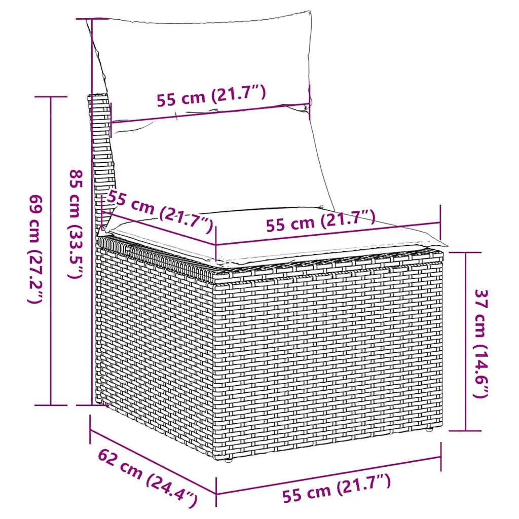Garden Sofa Set 10 Piece Outdoor Furniture Grey Poly Rattan with Storage