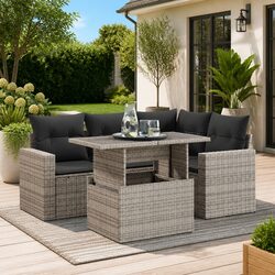 Comfortable Outdoor 5-Piece Sofa Set in Grey