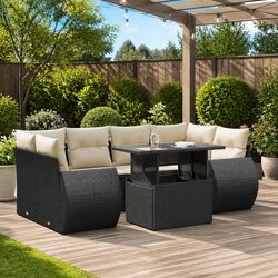 7-Piece Black Outdoor Sofa Set for Your Patio