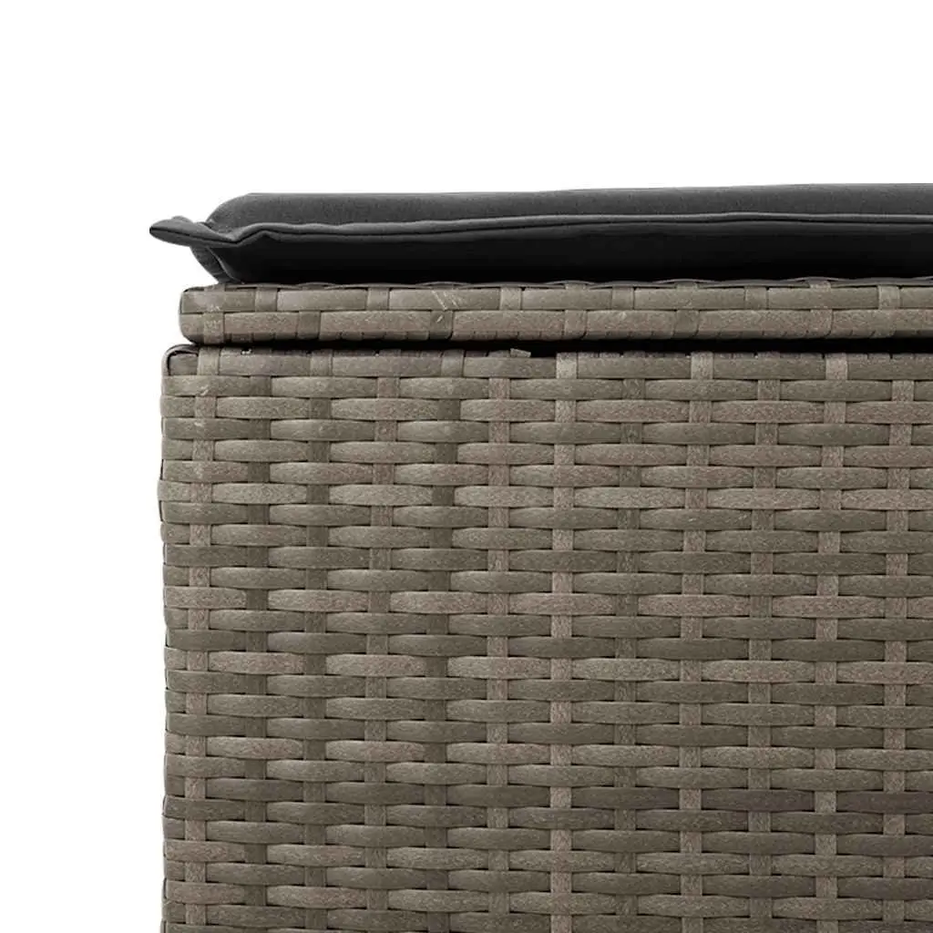 6 Piece Grey Outdoor Patio Furniture Set with Cushions and Storage Compartments