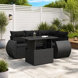 5 Piece Garden Sofa Set Outdoor Furniture Patio Rattan Lounge with Cushions
