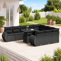 Stylish 11-Piece Modular Outdoor Sofa Set with Cushions