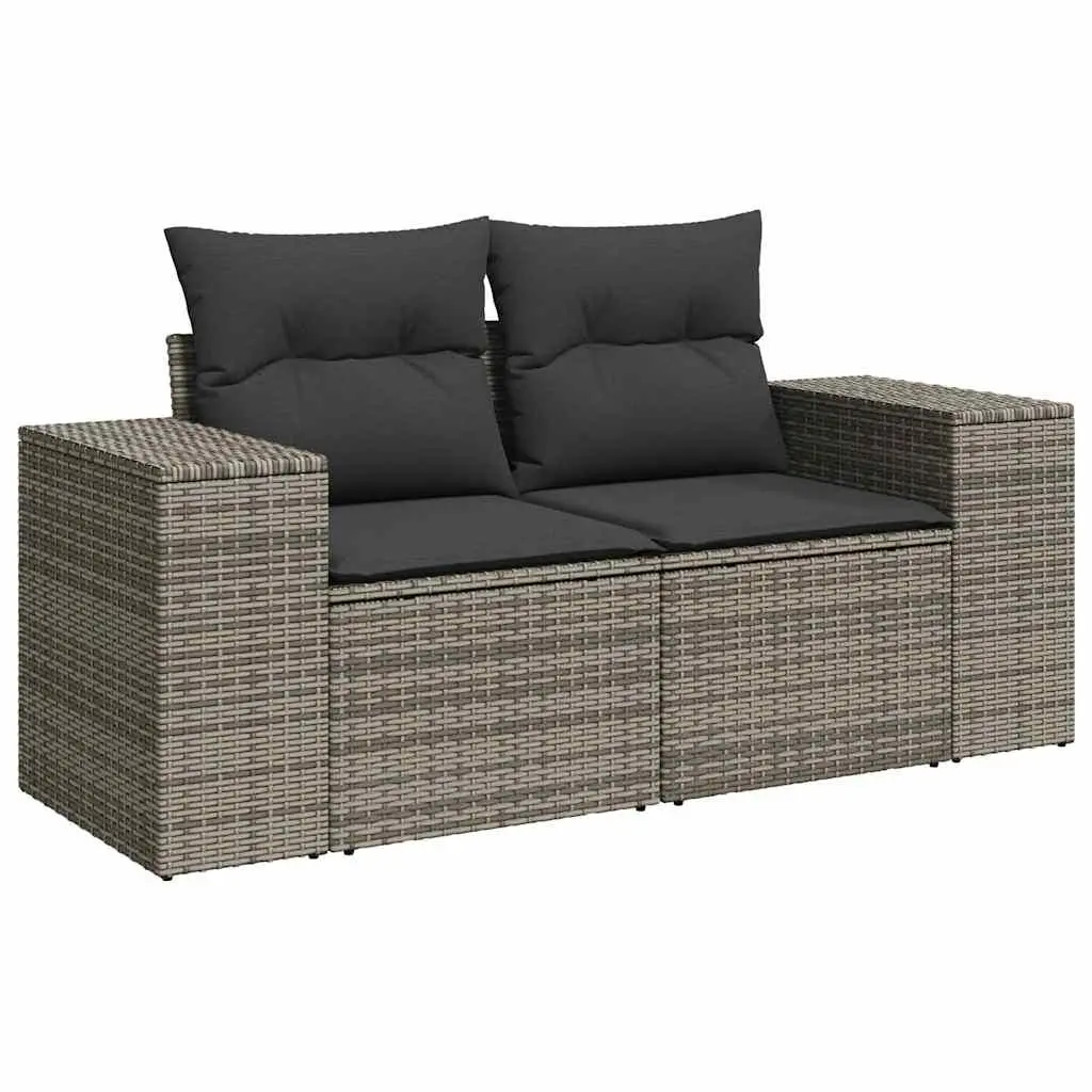 Garden Sofa Set 9 Piece Outdoor Furniture Patio Lounge Grey Poly Rattan Modular