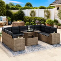 Transform Your Outdoor Area with this 10 Piece Sofa Set