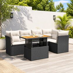 Elegant 6-Piece Outdoor Furniture Set in Black