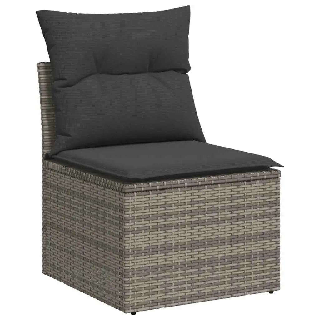 Garden Sofa Set 11 Piece Outdoor Furniture Grey Poly Rattan Patio Lounge Seating