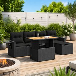 Enhance Your Patio with Our Modular Black Sofa Set
