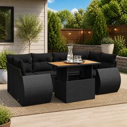 Elevate Your Outdoor Space with a 7 Piece Black Sofa Set