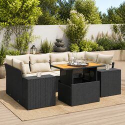 Transform Your Patio with a 7 Piece Black Garden Sofa Set