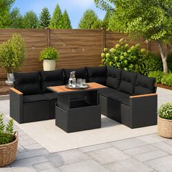 Enhance Your Outdoor Space with 7-Piece Rattan Sofa Set