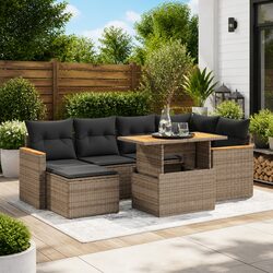 Stylish 7-Piece Grey Outdoor Sofa Set for Relaxing