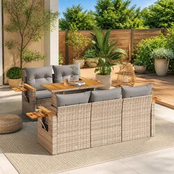 Outdoor Sofa Set 6 Piece with Cushions for a Cozy Patio Experience