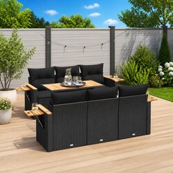 Enhance Your Patio with this 7 Piece Black Garden Sofa Set