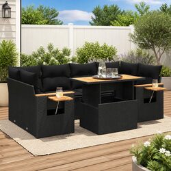Outdoor Black Garden Sofa Set for Relaxation