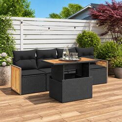Enhance Your Outdoors with a 5 Piece Black Sofa Set