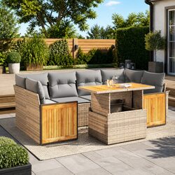 Enhance Your Outdoor Space with a 7 Piece Beige Sofa Set