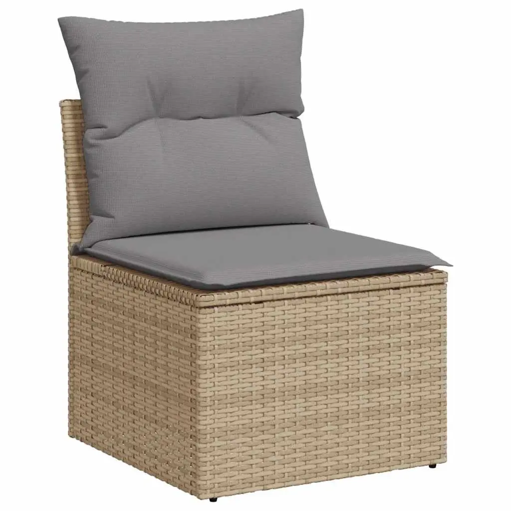 Garden Sofa Set 8 Piece Outdoor Furniture Beige Modular Cushions Storage
