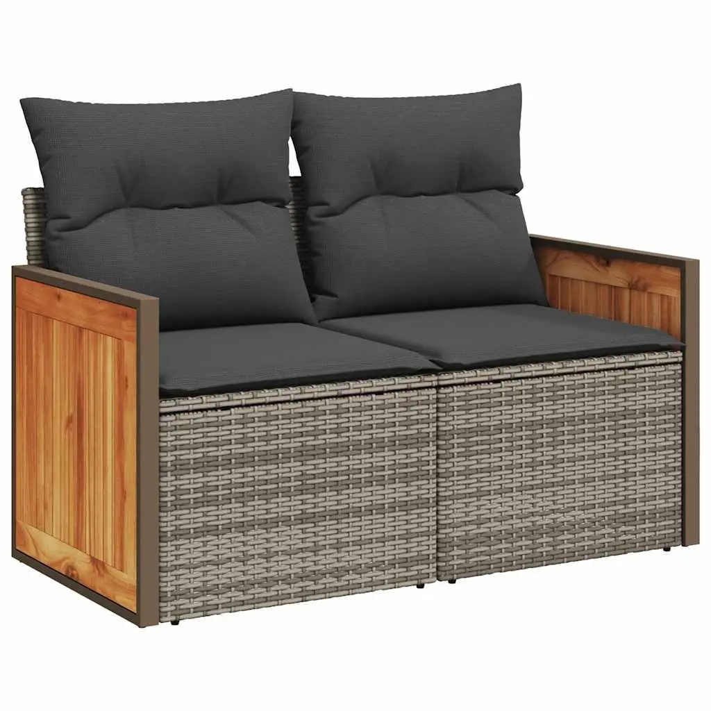 Garden Sofa Set 7 Piece Outdoor Furniture Grey Poly Rattan Modular Patio Seating