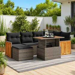 Grey Modular 7-Piece Sofa Set for Outdoor Relaxation