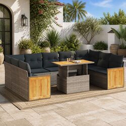 Enhance Your Outdoor Space with a 10-Piece Garden Sofa Set