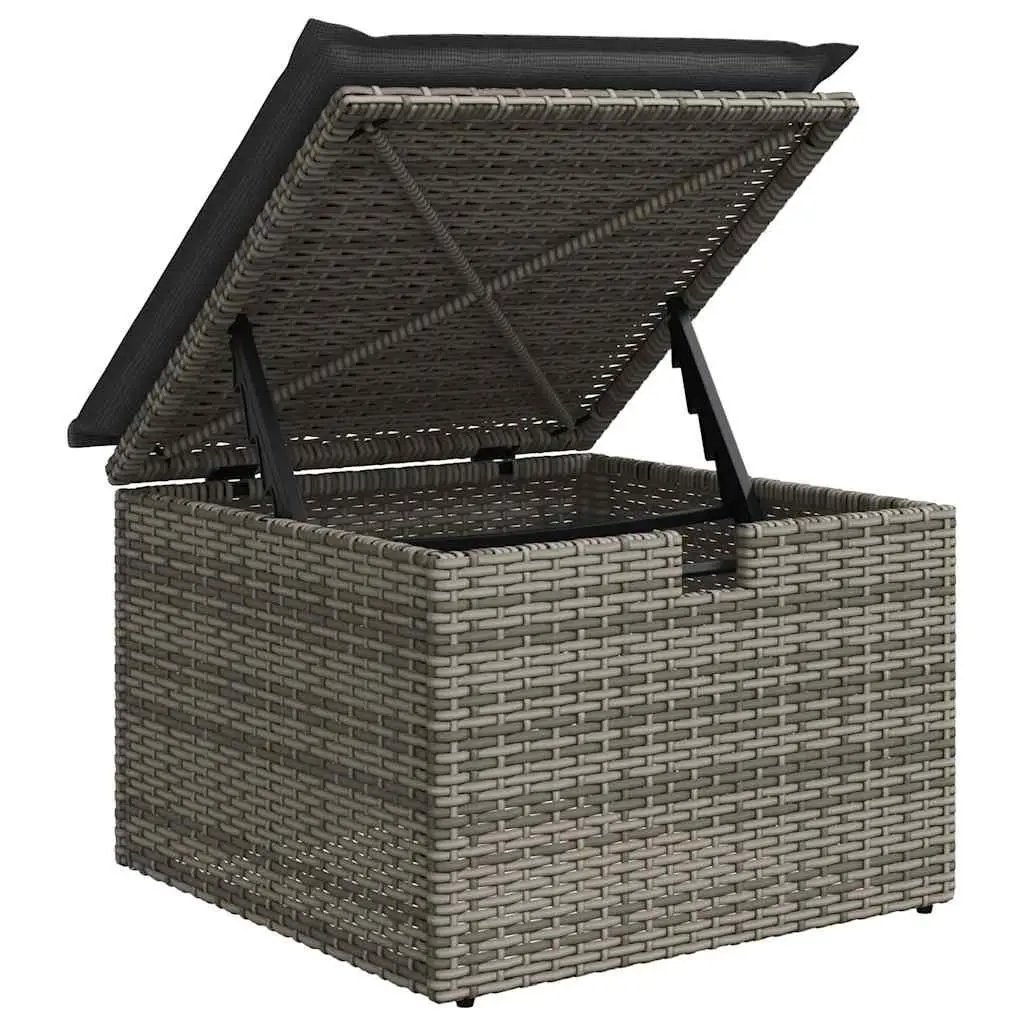 Garden Sofa Set 6 Piece Outdoor Furniture Grey Poly Rattan Modular Patio Seating