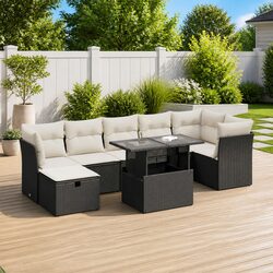 Stylish Modular Black Rattan Outdoor Sofa Set