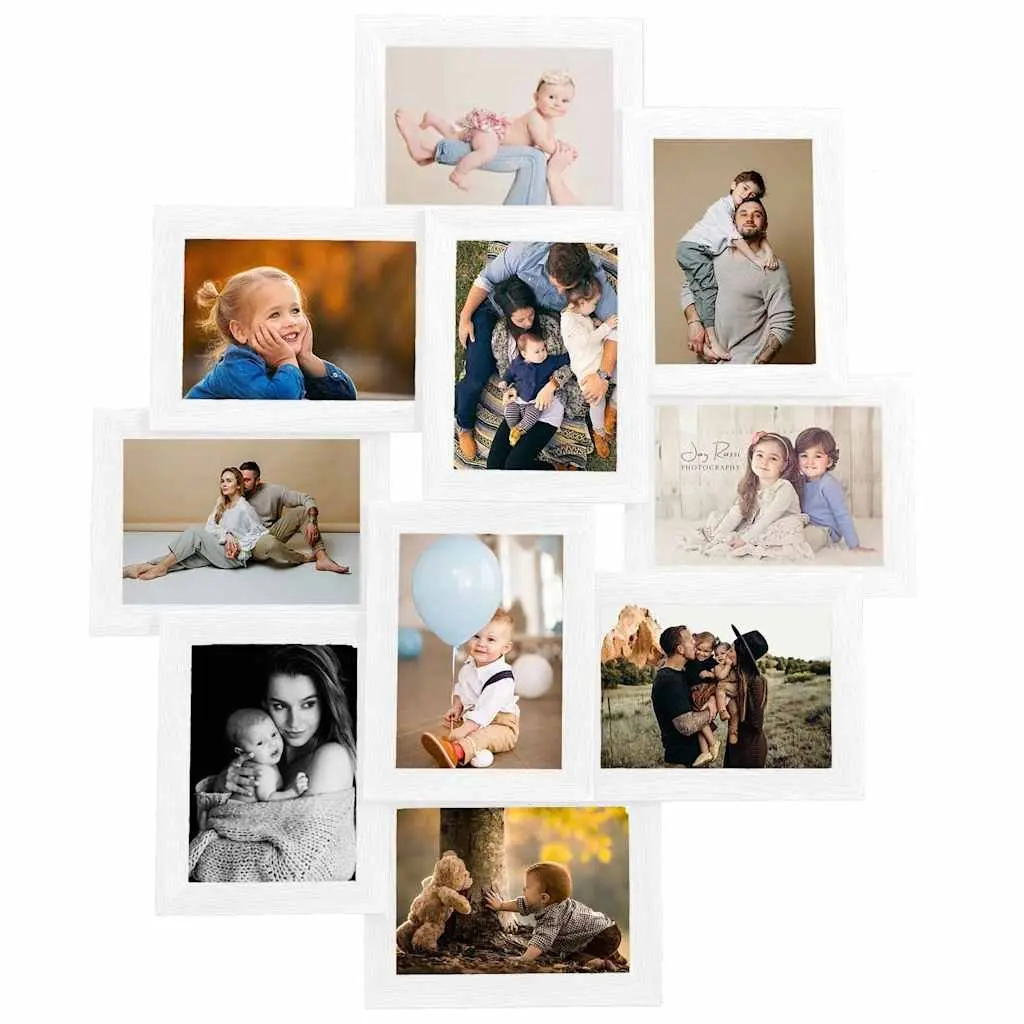 Collage Photo Frame 10 Piece 10x15 cm Wall Display White Gallery Picture Decor