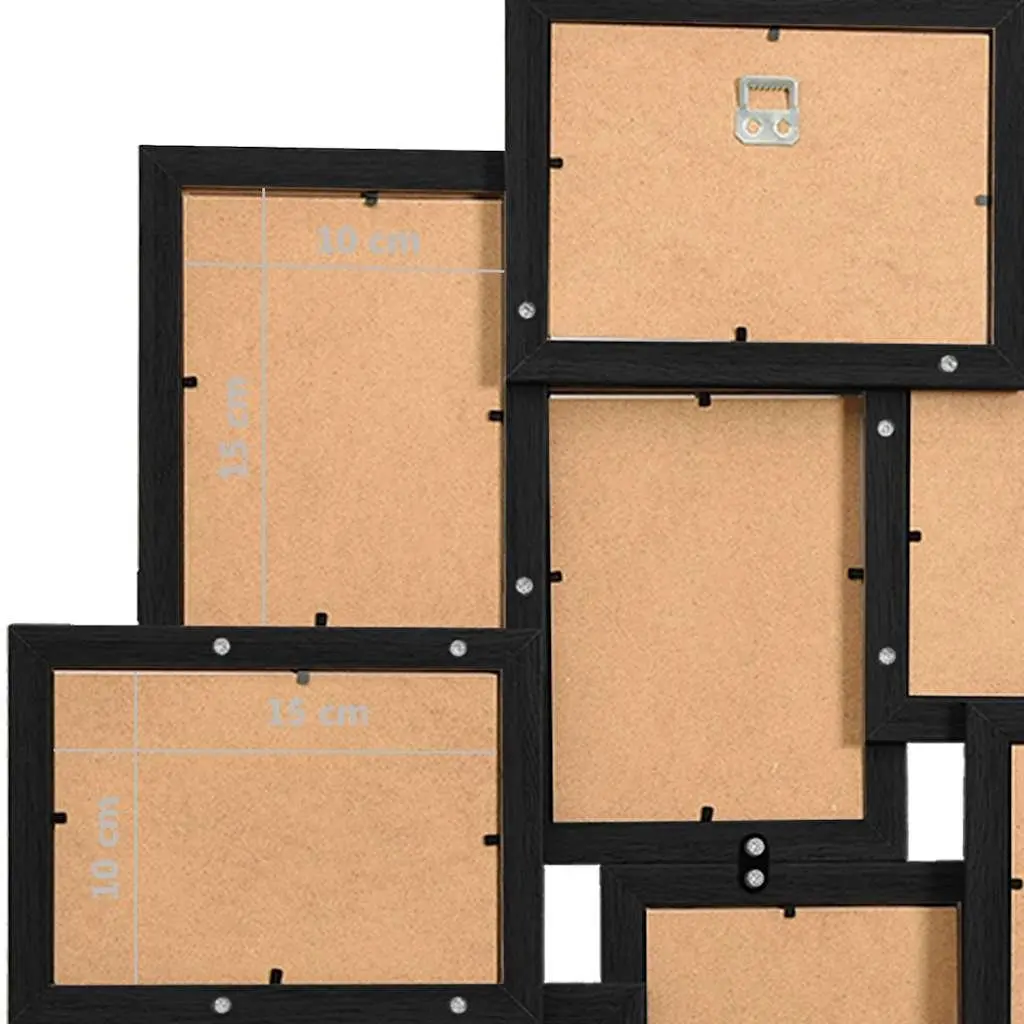 Collage Photo Frame 10 Piece Picture Display 10x15 cm Black Wall Decor Gallery