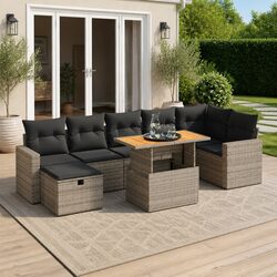 5 Piece Grey Modular Garden Sofa Set for Outdoor Living