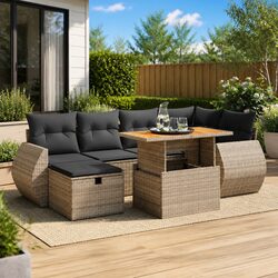 Stylish 8 Piece Modular Outdoor Sofa Set in Grey