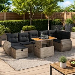 Enhance Your Outdoor Space with 5-Piece Grey Sofa Set
