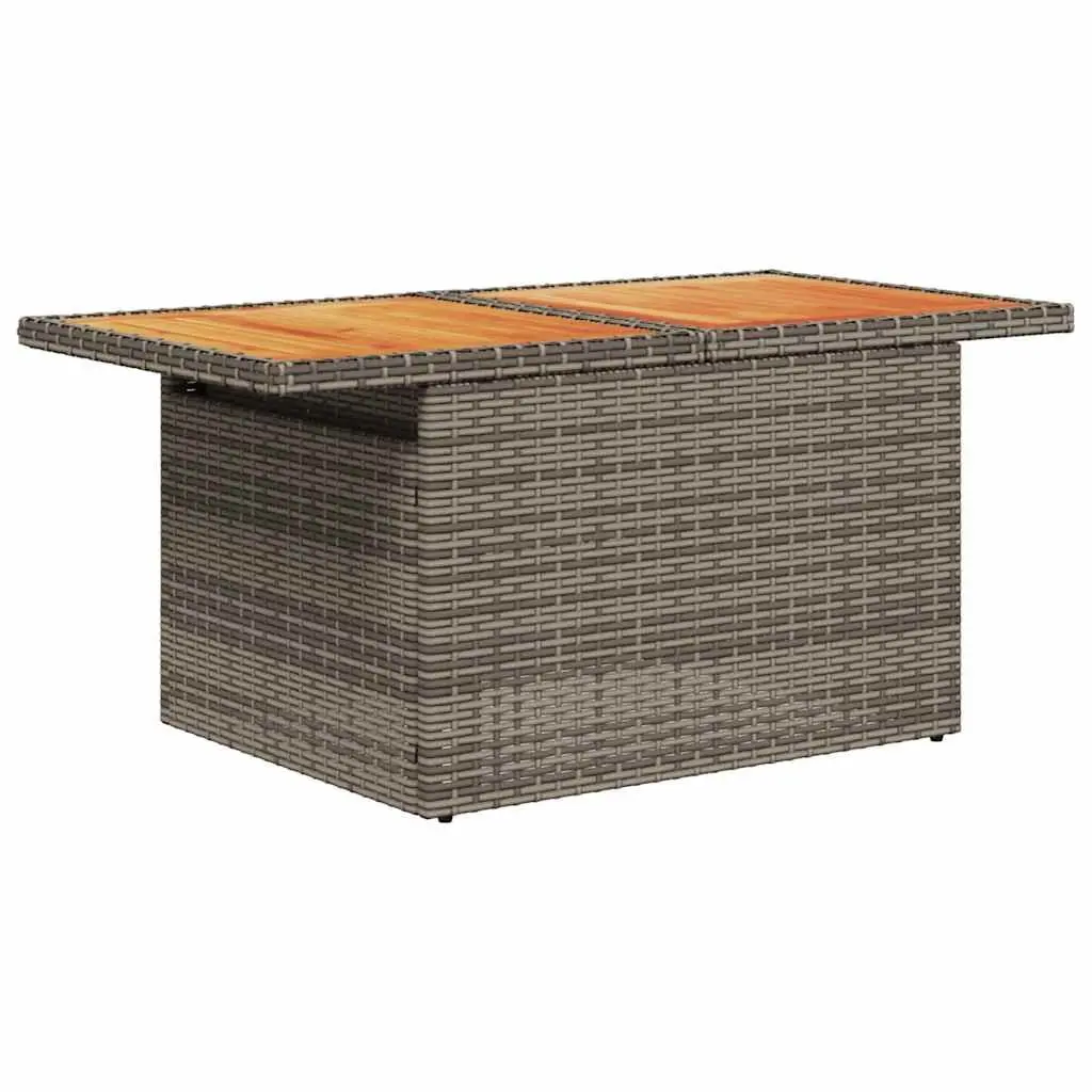 Garden Sofa Set 9 Piece Outdoor Furniture Grey Poly Rattan with Cushions Storage