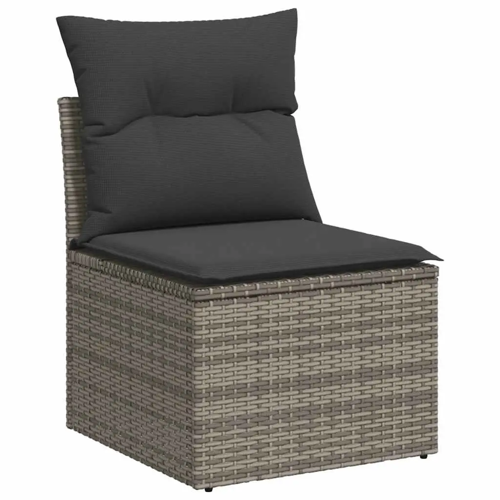 Garden Sofa Set 6 Piece Outdoor Furniture Grey Poly Rattan Patio Lounge Seating