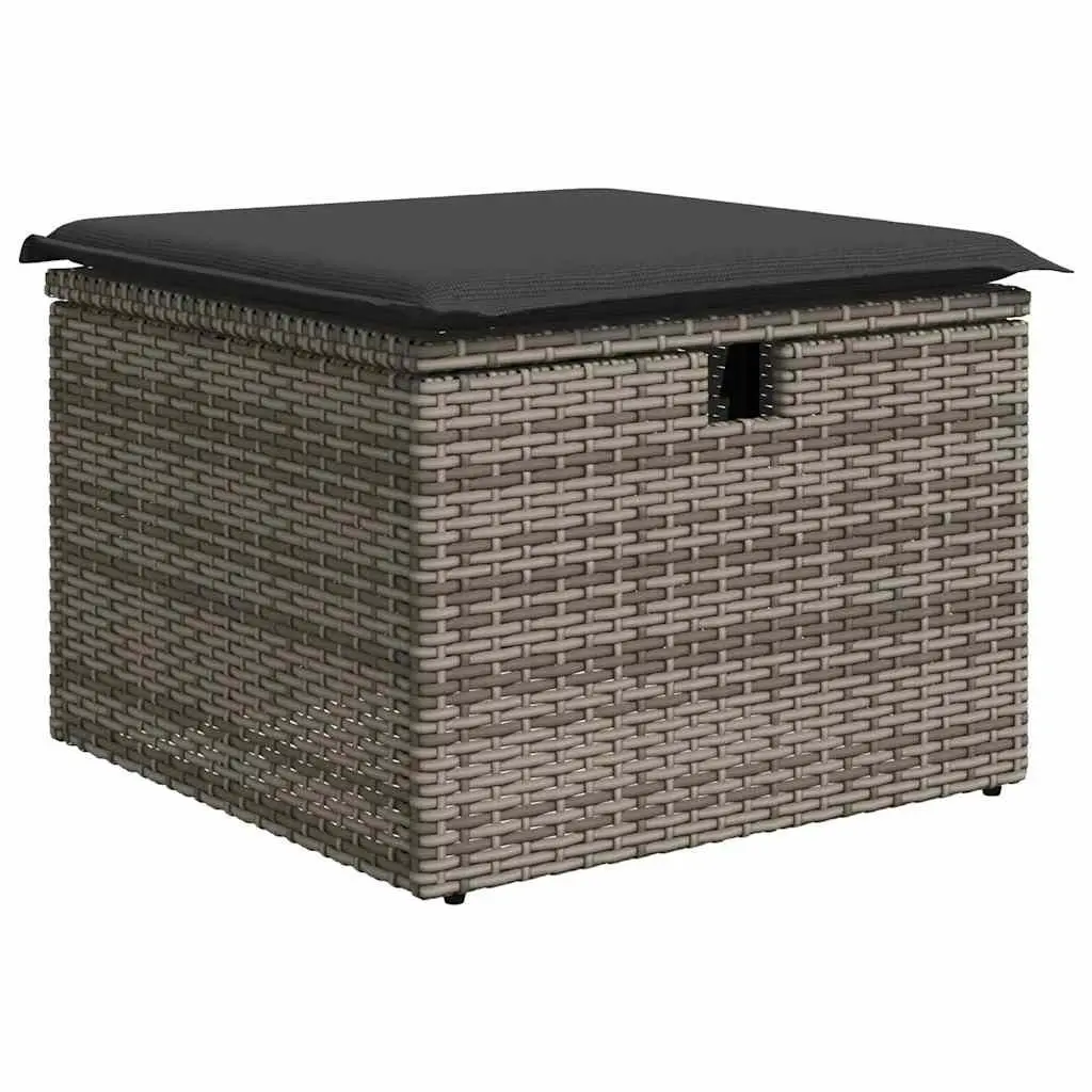 Garden Sofa Set 6 Piece Outdoor Furniture Grey Poly Rattan Patio Lounge Seating