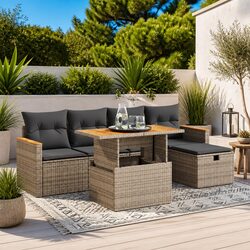 Transform Your Outdoor Space with this 6 Piece Garden Sofa Set