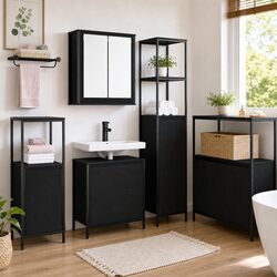 Enhance Your Bathroom with This 5-Piece Black Furniture Set