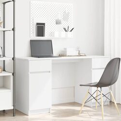 Modern White Engineered Wood Desk for Your Workspace