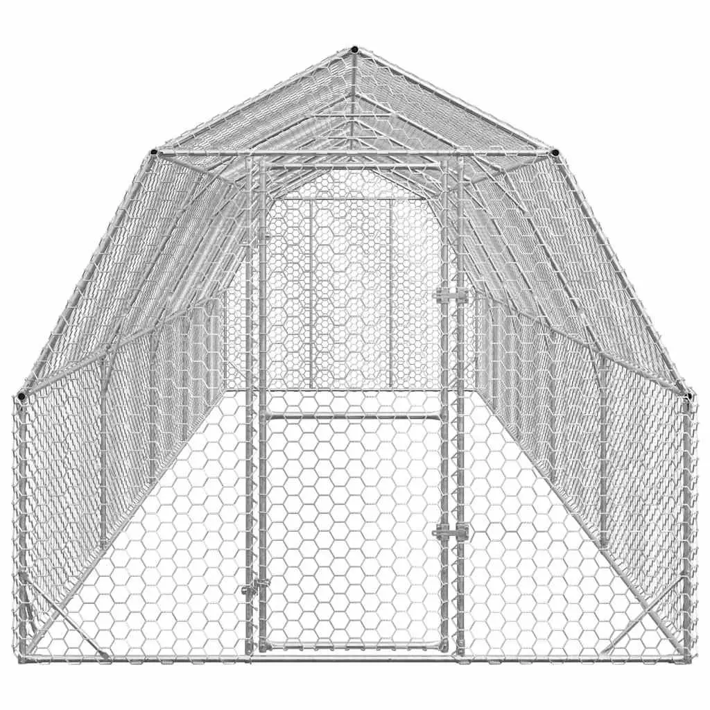 Chicken Run 2.5x10x2.25m Walk-in Coop Galvanised Steel Mesh Poultry Enclosure