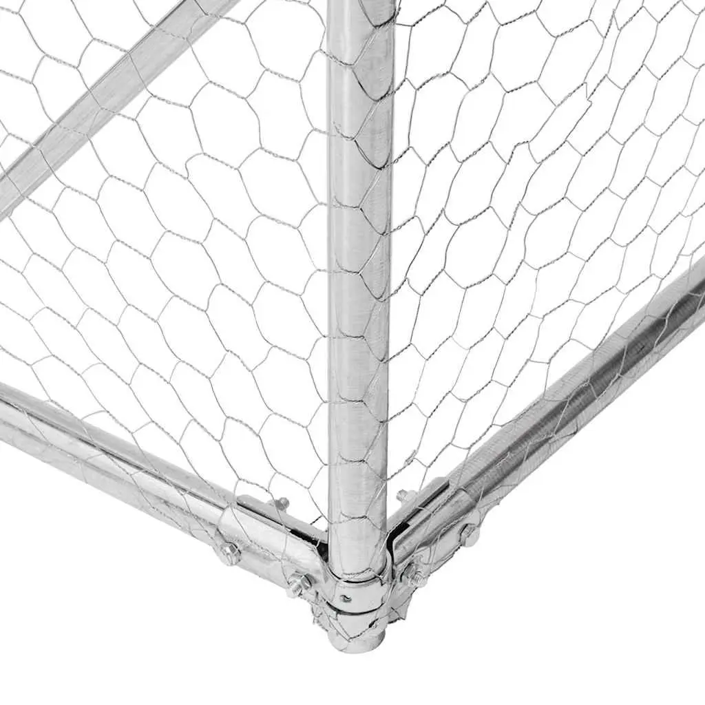 Chicken Run 2.5x12x2.25m Galvanised Steel Frame Walk-In Coop with Water-Resistant Roof and Hexagonal Mesh for Predator Protection