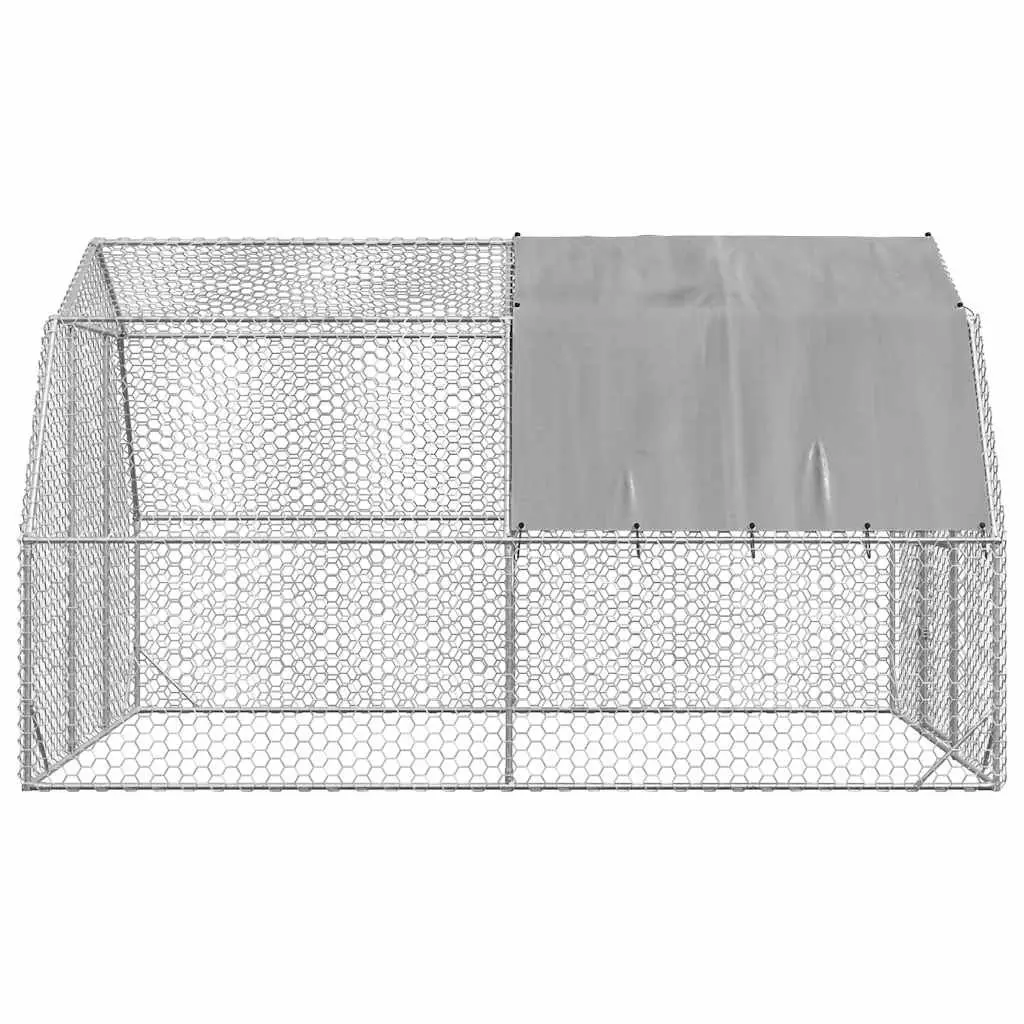 Chicken Run with Roof 2.5x4x2.25m Walk-In Coop Large Backyard Poultry Enclosure