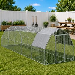 Spacious Chicken Run with Roof for Outdoor Living 2.5x10m
