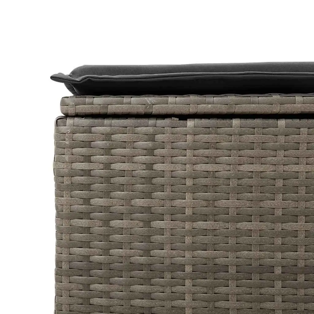 Garden Sofa Set 2 Piece Grey Poly Rattan Outdoor Furniture with Cushions