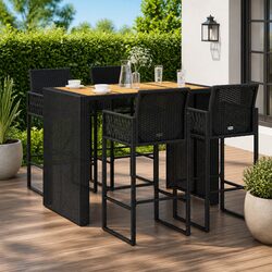 5 Piece Outdoor Garden Bar Set with Stools