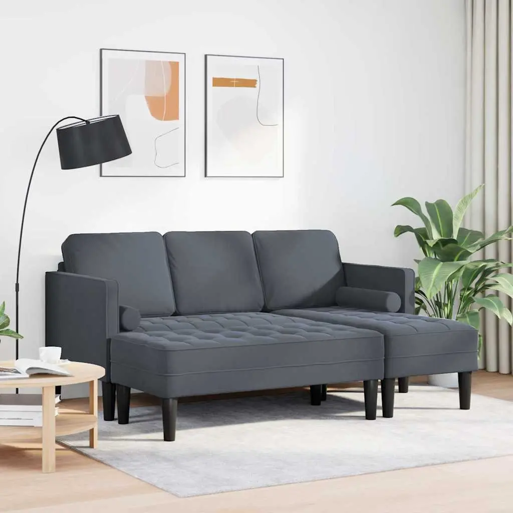 Modular Sofa Set 2-Piece Grey Polyester Flexible Arrangement Living Room Furniture