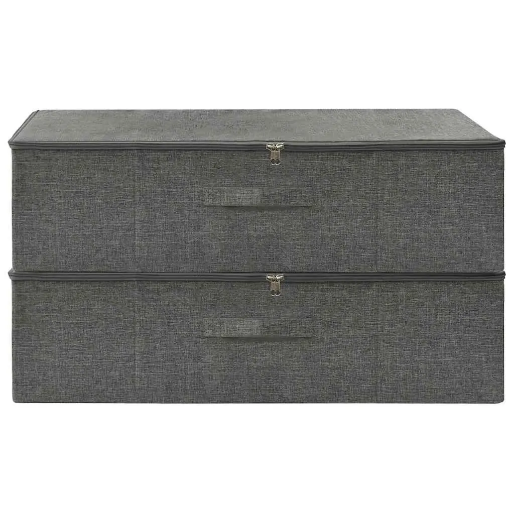 Storage Boxes 70x40x18cm Foldable Fabric Anthracite Household Organiser 2 pcs